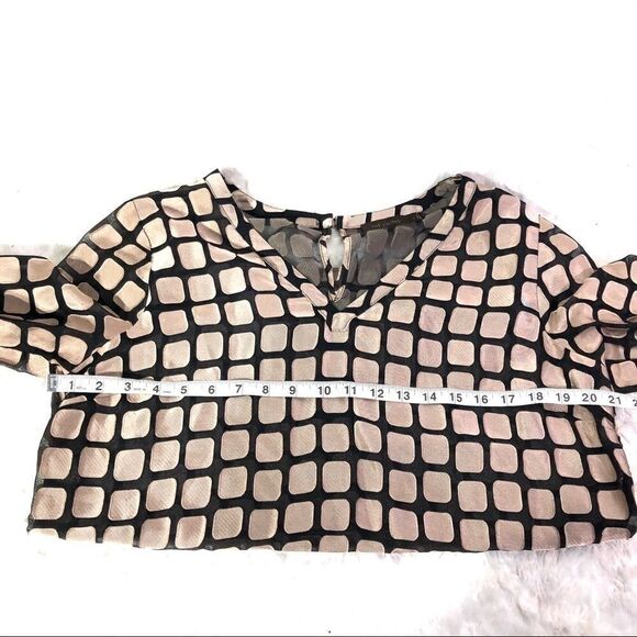 The Limited | Black gold geometric print shirt L - Picture 9 of 13